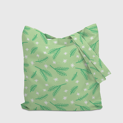 Сумка-шоппер Узор с новогодней еловой ветвью / 3D-принт – фото 2