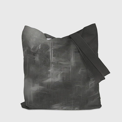 Сумка-шоппер Черно-белая иллюстрация девушки в шлеме / 3D-принт – фото 2