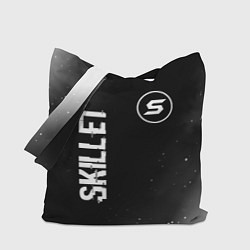 Сумка-шопер Skillet glitch на темном фоне вертикально, цвет: 3D-принт