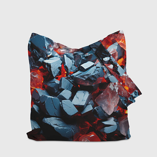 Сумка-шоппер Янтарные камни асбтракция / 3D-принт – фото 2