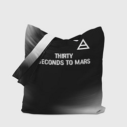 Сумка-шоппер Thirty Seconds to Mars glitch на темном фоне посер