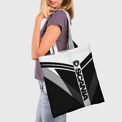 Сумка-шопер Scania логотип на абстрактном фоне, цвет: 3D-принт — фото 2