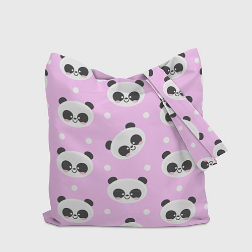 Сумка-шоппер Милая улыбающаяся панда / 3D-принт – фото 2