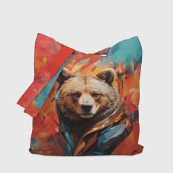 Сумка-шопер Праздничный медведь, цвет: 3D-принт