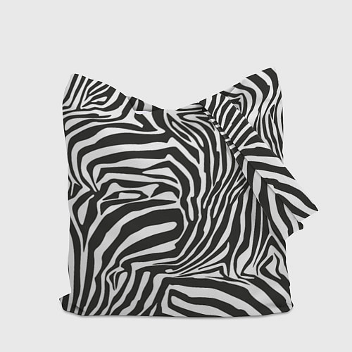 Сумка-шоппер Шкура зебры черно - белая графика / 3D-принт – фото 2