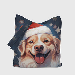 Сумка-шопер New Years mood from Santa the dog, цвет: 3D-принт