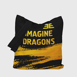 Сумка-шопер Imagine Dragons - gold gradient посередине, цвет: 3D-принт