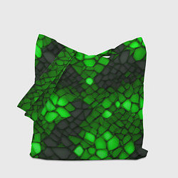 Сумка-шоппер Зелёный трескающийся камень