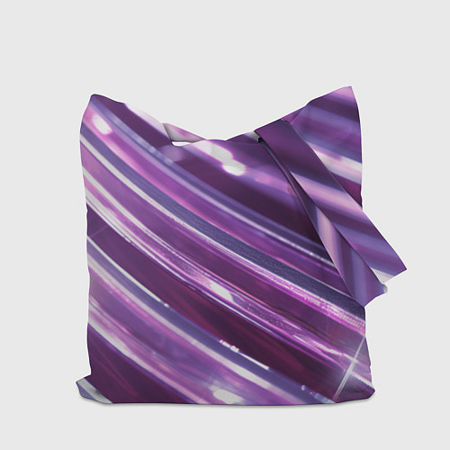 Сумка-шоппер Фиолетовые и розовые полосы абстракт / 3D-принт – фото 2