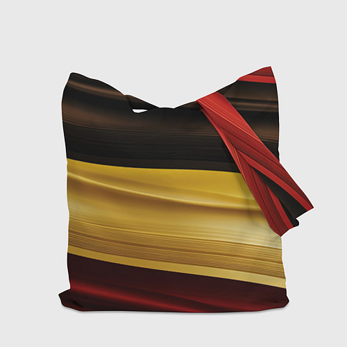 Сумка-шоппер Черный красный желтый цвет абстракции / 3D-принт – фото 2