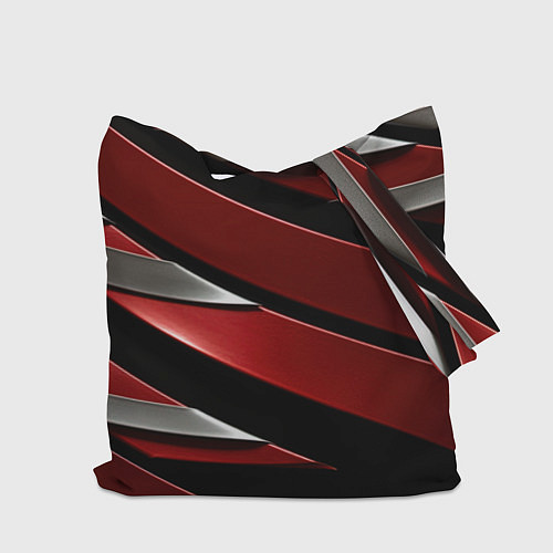 Сумка-шоппер Красная металическая абстракция / 3D-принт – фото 2