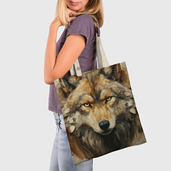 Сумка-шопер Волк в стиле диаграмм Давинчи, цвет: 3D-принт — фото 2