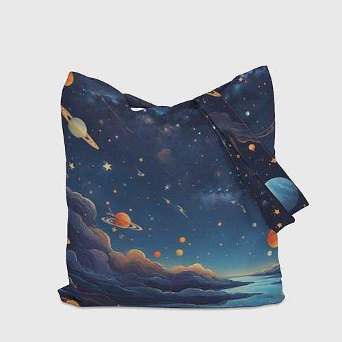 Сумка-шоппер Нарисованный космос / 3D-принт – фото 2