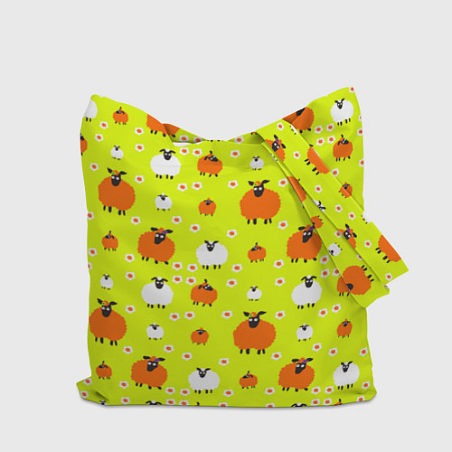 Сумка-шоппер Стадо овец в поле / 3D-принт – фото 2