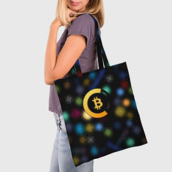 Сумка-шопер Bitcoin logo criptomoney, цвет: 3D-принт — фото 2