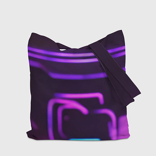 Сумка-шоппер Неоновый футуристичный гонщик / 3D-принт – фото 2