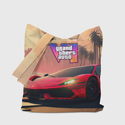 Сумка-шопер GTA 6 спортивное авто, цвет: 3D-принт