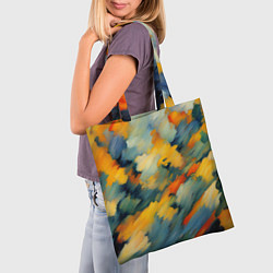 Сумка-шопер Жёлтые и синие мазки, цвет: 3D-принт — фото 2