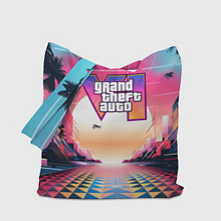 Сумка-шопер GTA 6 retro abstract logo, цвет: 3D-принт