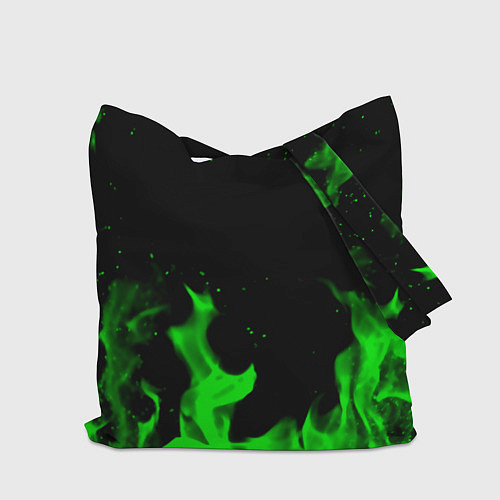 Сумка-шоппер Samurai green fire toxic / 3D-принт – фото 2
