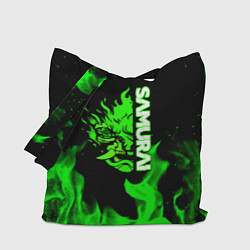Сумка-шопер Samurai green fire toxic, цвет: 3D-принт