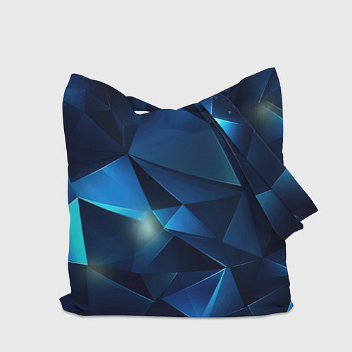 Сумка-шоппер Синяя геометрическая абстракция / 3D-принт – фото 2