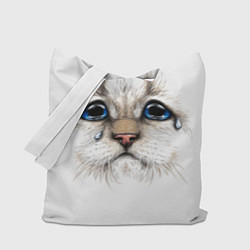 Сумка-шоппер Белый плачущий кот