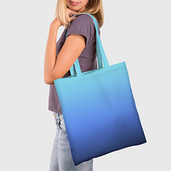 Сумка-шопер Голубой и черно-синий градиент, цвет: 3D-принт — фото 2