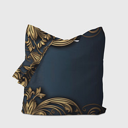 Сумка-шопер Лепнина объемные золотые узоры на ткани, цвет: 3D-принт