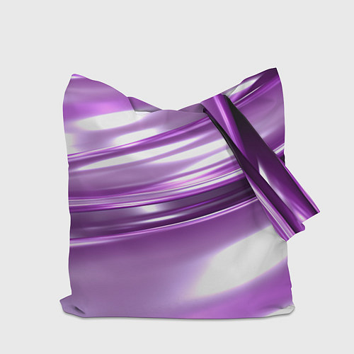 Сумка-шоппер Нежные фиолетовые полосы абстракта / 3D-принт – фото 2