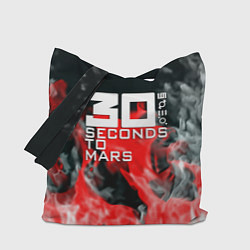 Сумка-шопер Seconds to mars fire, цвет: 3D-принт