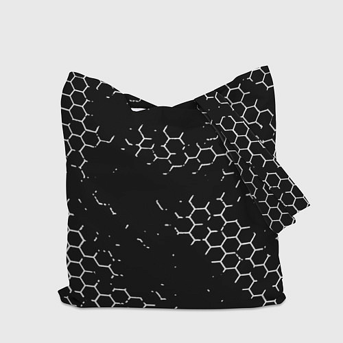 Сумка-шоппер Ведьмак лого текстура соты / 3D-принт – фото 2