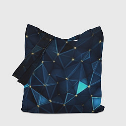 Сумка-шоппер Синие осколки из мелких абстрактных частиц калейдо