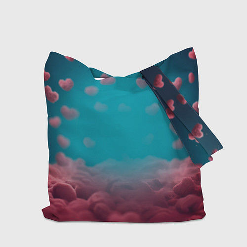 Сумка-шоппер Милый щенок в сердечках / 3D-принт – фото 2