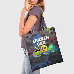 Сумка-шопер Чикен Ган - граффити, цвет: 3D-принт — фото 2