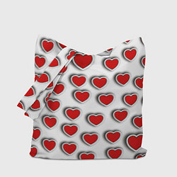 Сумка-шоппер Стикеры наклейки сердечки объемные