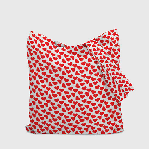 Сумка-шоппер Маленькие красные сердечки / 3D-принт – фото 2