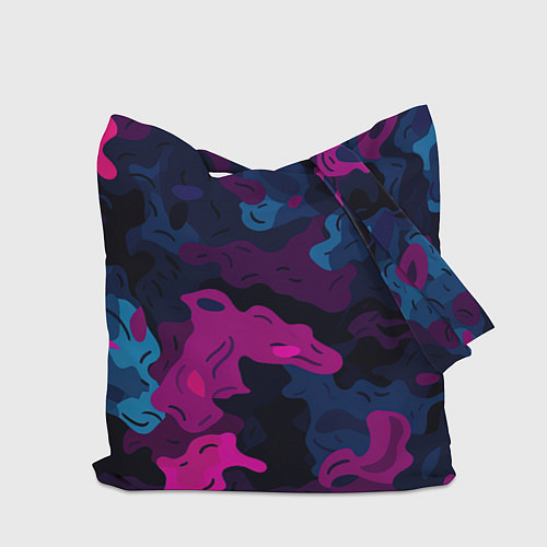 Сумка-шоппер Gta лого синий и фиолетовый камуфляж / 3D-принт – фото 2