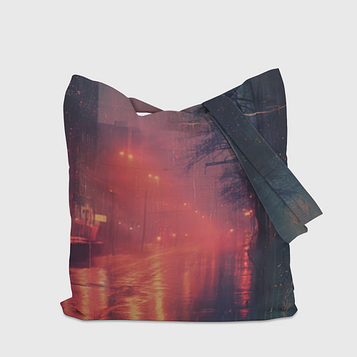 Сумка-шоппер Ночные городские огни / 3D-принт – фото 2
