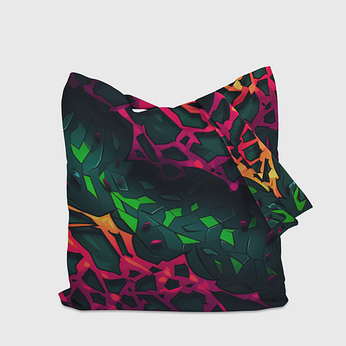 Сумка-шоппер GTA 6 logo яркий неоновый камуфляжный стиль / 3D-принт – фото 2