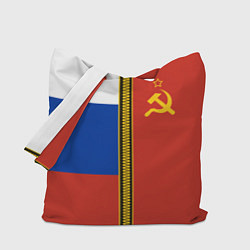 Сумка-шопер Россия и СССР, цвет: 3D-принт