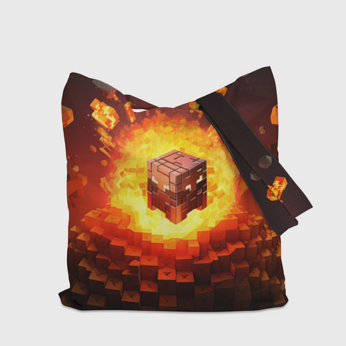 Сумка-шоппер Огненный minecraft лого / 3D-принт – фото 2