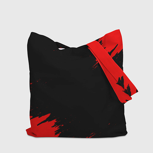 Сумка-шоппер Биомутант краски красные / 3D-принт – фото 2