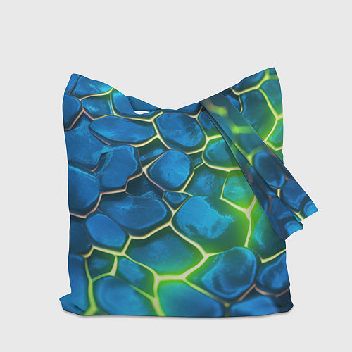 Сумка-шоппер Palworld логотип на ярких зеленых неоновых плитах / 3D-принт – фото 2