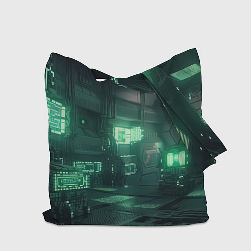 Сумка-шоппер Minecraft logo в стиле киберпанк / 3D-принт – фото 2