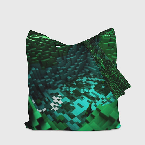 Сумка-шоппер Minecraft logo в стиле киберпанк / 3D-принт – фото 2