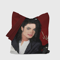 Сумка-шопер Michael Jackson с пантерой и автографом, цвет: 3D-принт