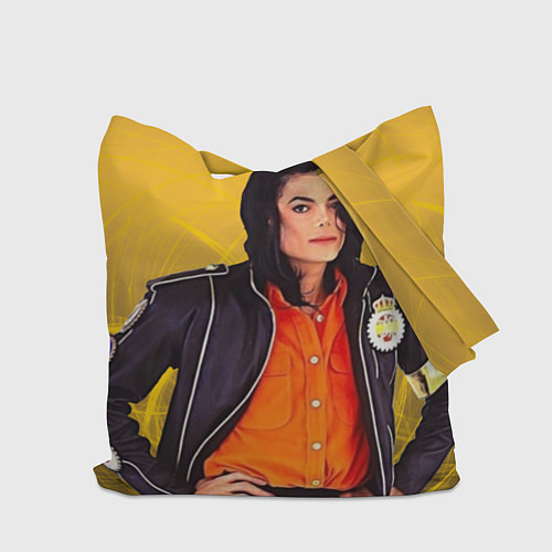Сумка-шоппер Michael Jackson на золотом фоне с графикой / 3D-принт – фото 2