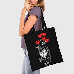 Сумка-шопер Гном с сердечками, цвет: 3D-принт — фото 2