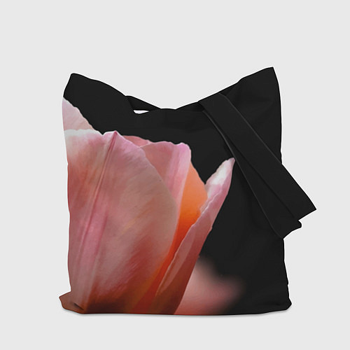 Сумка-шоппер Тюльпан на чёрном - woman / 3D-принт – фото 2